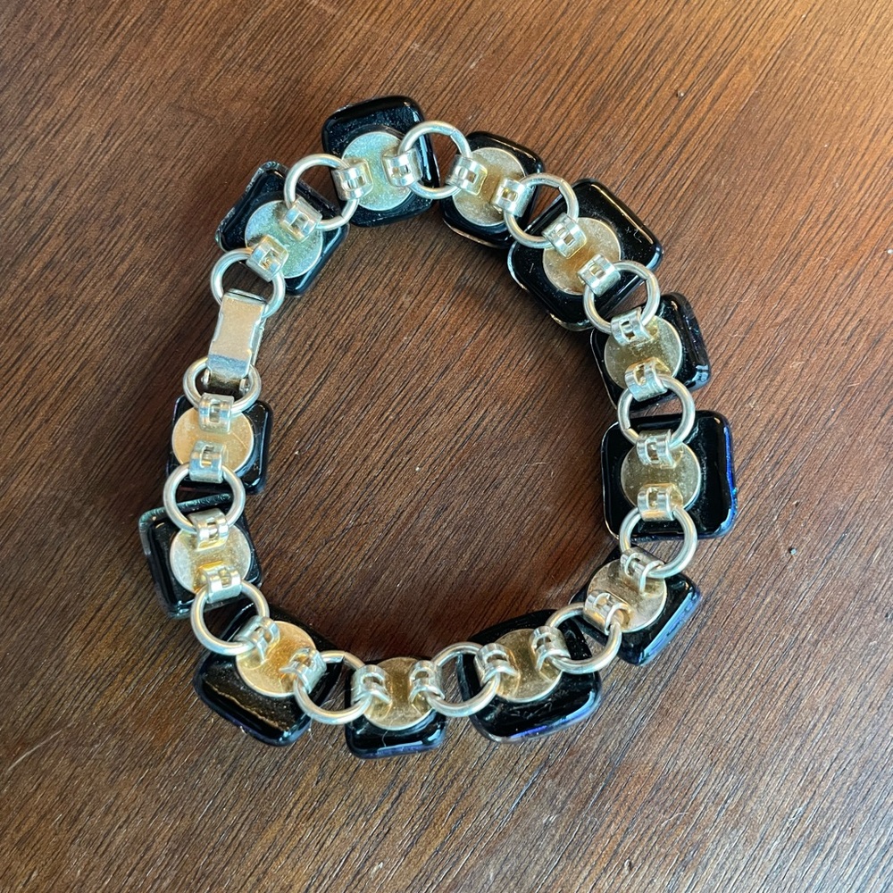 Handmade glass link  bracelet - Picture 4 of 4